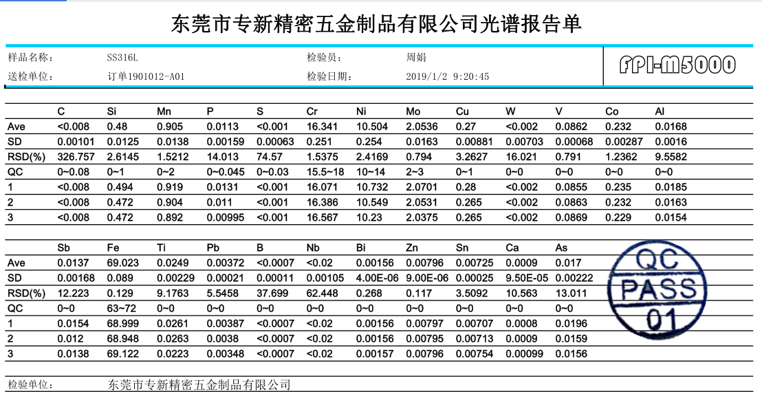 材料檢測報(bào)告